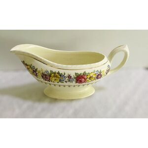 Crown Ducal Gravy/Sauce Boat England Floral Handled Bowl